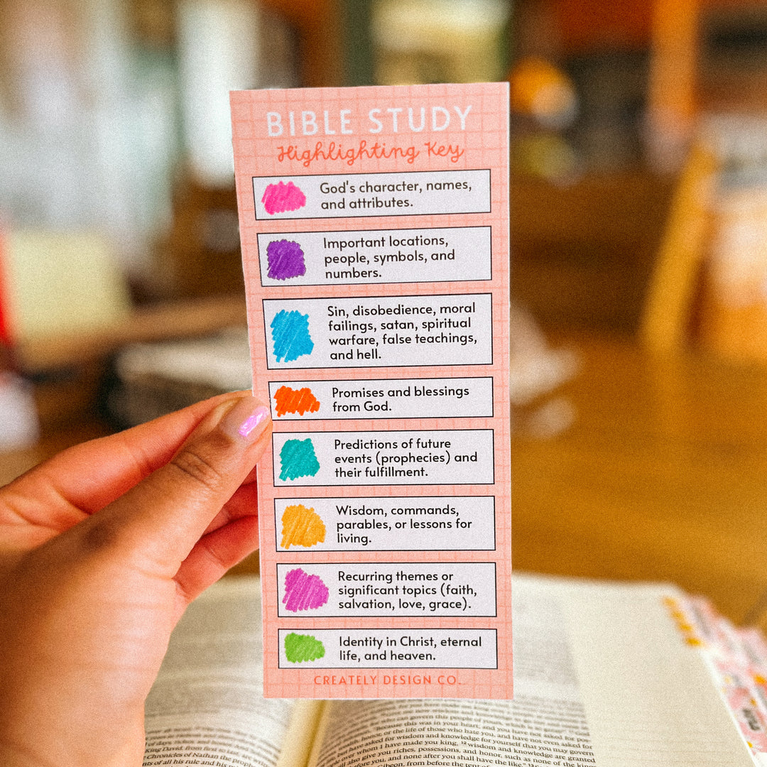 Bible Study Highlighting Key Reference Card