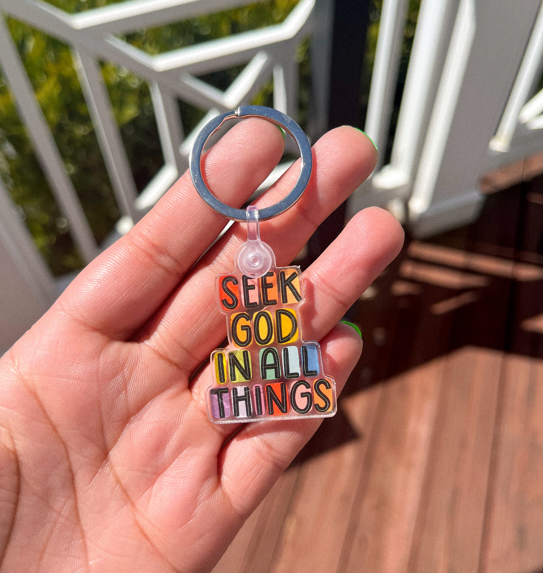 Seek God In All Things Keychain