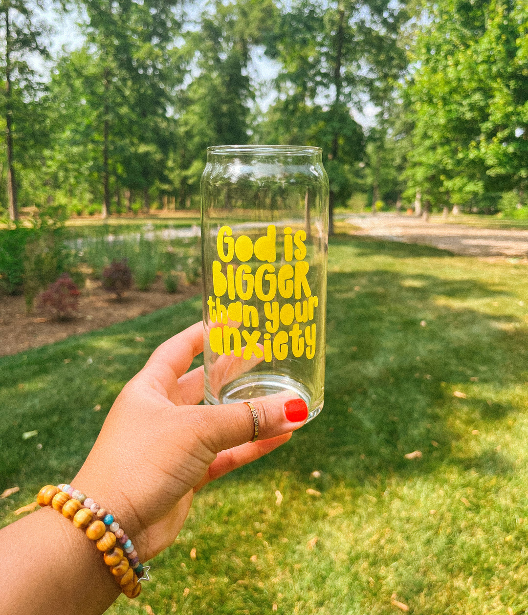 God is Bigger than Your Anxiety Glass