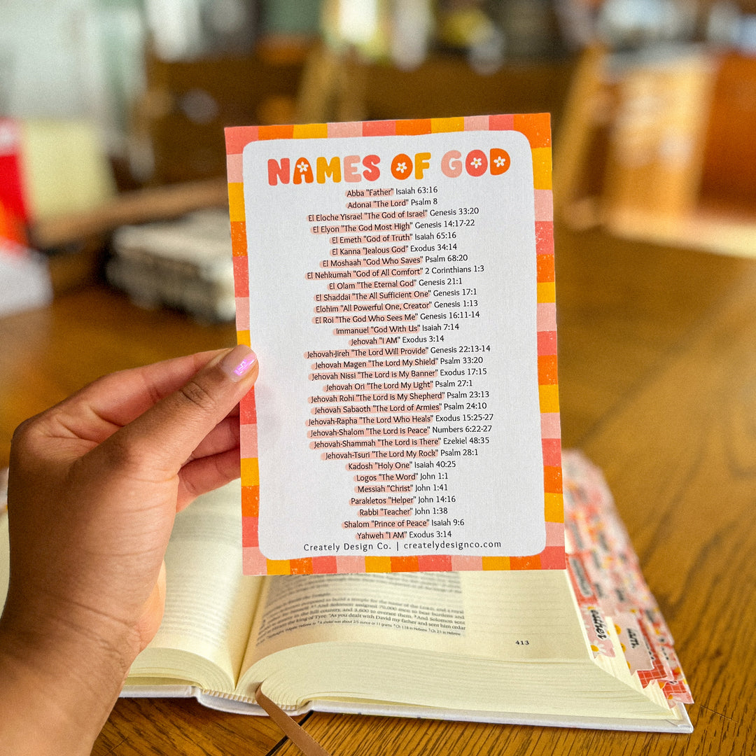 Names of God Reference Card